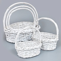 Корзина (ива) d30*23*h12*hh32см овал белый
