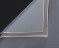 Пленка матовая 58*58см с золотой каймой, 20 листов, прозрачный 