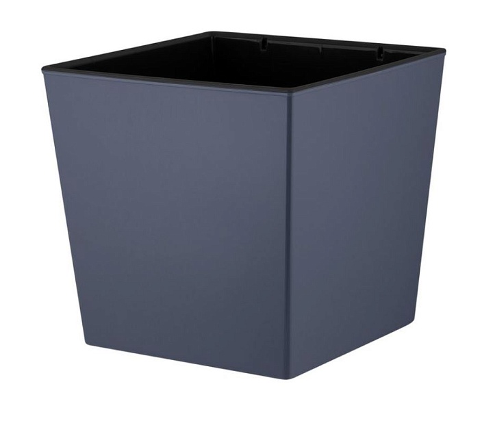 Кашпо London Cube 17.7*17.7 h18,4см 4,2л с вкладкой пластик вулканический серый