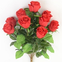 Роза искусственная 9голов h50см красный