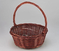 Корзина плетеная (ива) d41*h16*hh41см круг коричневый