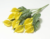 Каллы в букете искусственные 9 голов h50см желтый 