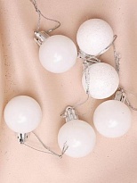 Елочные игрушки Шар d3см 6шт пластик белый