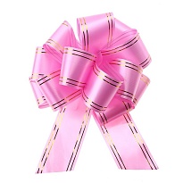 Бант шар 50мм с золотой полосой розовый 