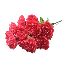 Пионы в букете искусственный 10 голов h65см малиновый