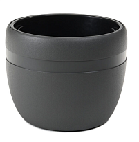 Кашпо Lamela КОМА классик d33 h30см 14л с вкладкой пластик антрацитовый