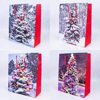 Пакет подарочный НГ 26*32*12см Новогодняя ель