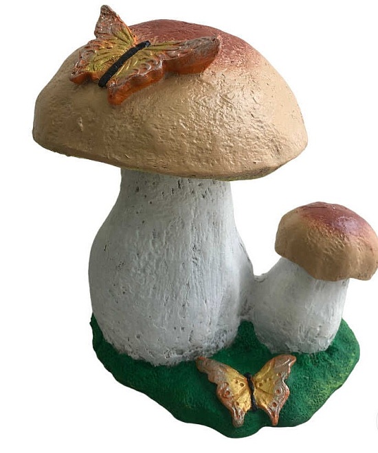 Белый гриб с бабочкой 24*20*25см 