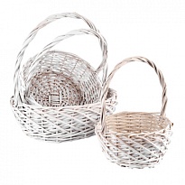 Корзина (ива) d29*h13*hh35см круг белый