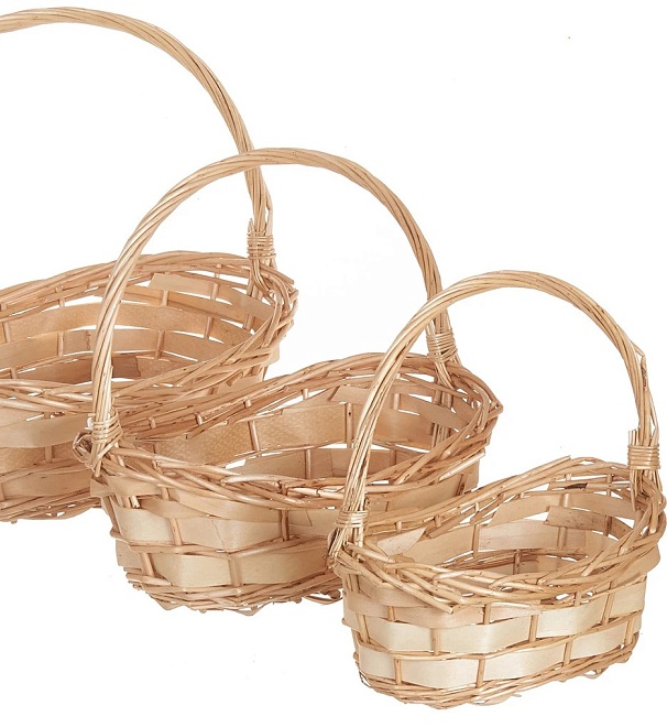 Корзина (ива) d38*28*h14*hh36см овал натуральный