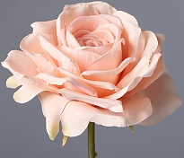 Роза одиночная искусственная h75см нежно-персиковый