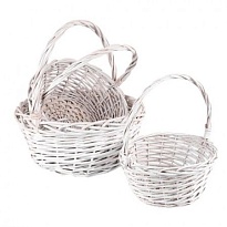Корзина (ива) d32*h15*hh36см круг белый