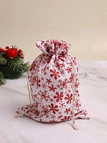 Мешок подарочный НГ Снежинки 12*17см белый 