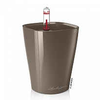 Кашпо Lechuza Мини-Дельтини 10, автополив, серо-коричневый 10*10*13см 