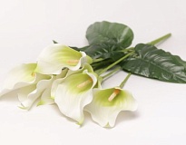 Калла искусственная 7голов h65см бело-зелёный