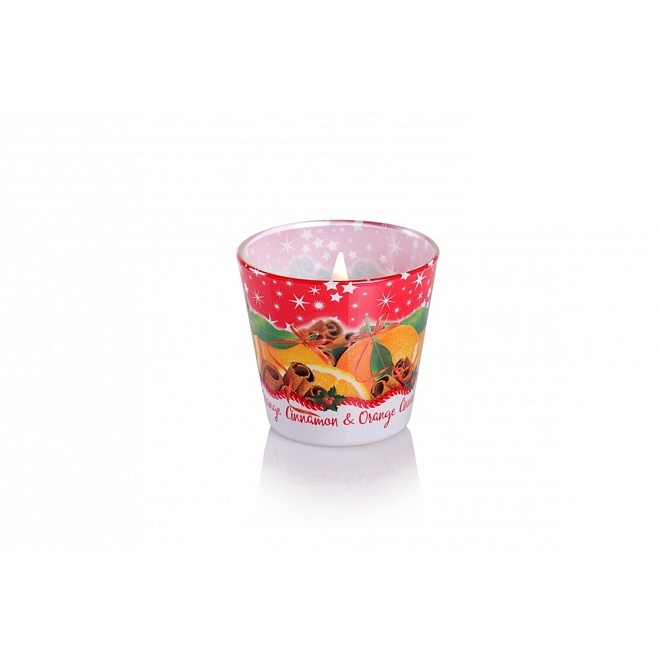 Свеча в стакане Bartek, 115г аромат Рождественские специи