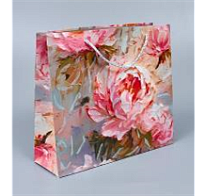 Пакет подарочный 32*26*12см Цветочная акварель