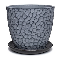 Горшок Бутон Манго d30 h27,8см 13л с поддоном бетон серый