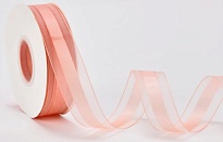 Лента полиэстер 25мм*40ярд Лили кант персиковый