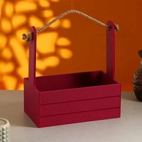 Ящик деревянный для декора 25*15*30см бордовый