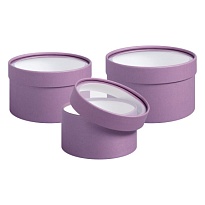 Коробка шляпная с прозрачной крышкой d20*h10см черника