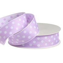 Лента хлопковая 26мм*12ярд Горох сиреневый