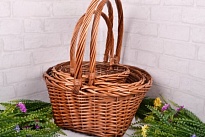 Корзина (ива) d25*h15*hh35см круг коричневый