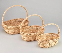 Корзина (ива) d34*26*h11*hh31см овал  натуральный 