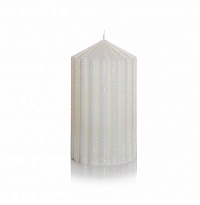 Свеча колонна Bartek, рифленая, блеск d7*h12см, белый