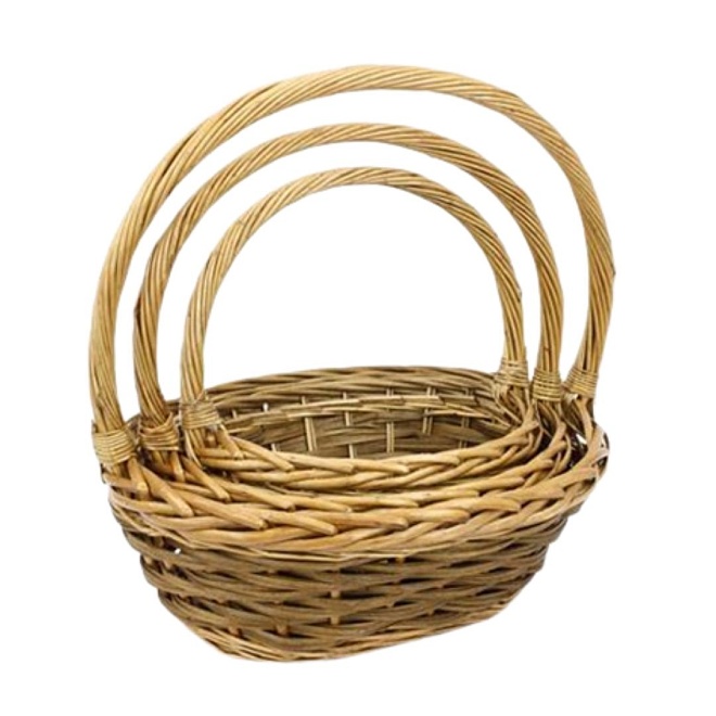 Корзина (ива) d27*21*h11*hh25 овал коричневый