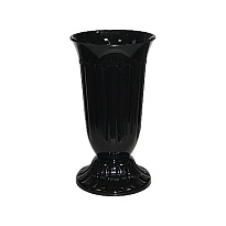 Ваза Флавия d15,9*h28см малая рифленая черный