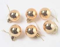 Набор пластиковых шаров 4см 6шт золотой