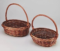 Корзина (ива) d38*32*h13*hh37см овал коричневый