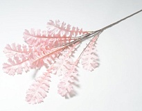 Зелень, ветка искусственная, Резная, h116см, нежно-розовый