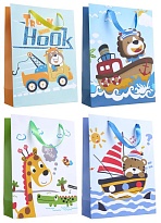 Пакет подарочный 22*31*12см Веселое путешествие ассорти