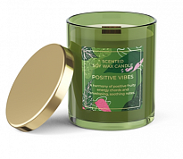 Свеча в стакане Bartek, 220г аромат Положительные вибрации крышка