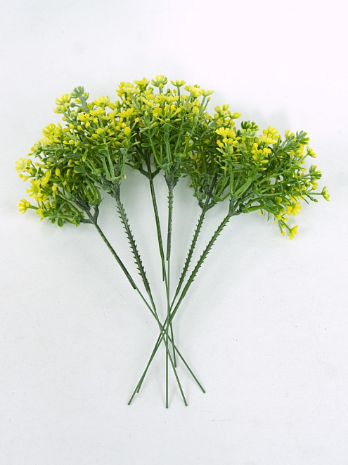 Цветы искусственные h19см  желтый 