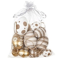 Набор украшений подвесных Яйцо 16шт, 4*6см микс