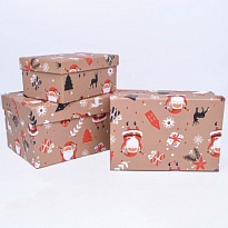 Коробка НГ 15,5*10,5*7см Веселый Санта 