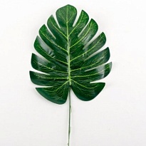 Лист искусственный, монстера, зеленый