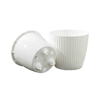 Горшок Эви VipSet d10,5 h9,7см 0,6л с вкладкой пластик белый