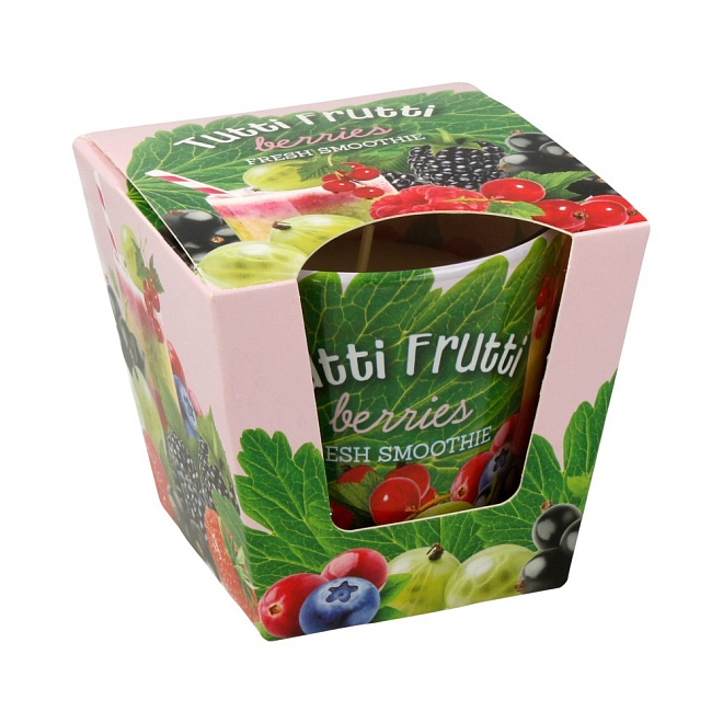 Свеча в стакане Bartek, 115г аромат Тутти-фрутти