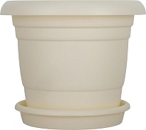 Горшок Афина d17,5 h14,5см 1,7л с поддоном пластик белоснежный жасмин