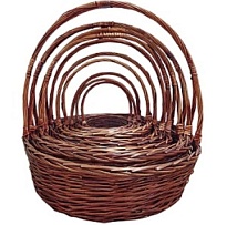 Корзина плетеная (ива) d29*h15*hh36см круг коричневый