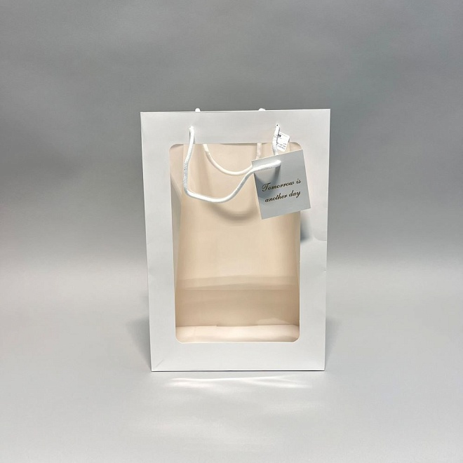 Пакет для цветов  Окно 30*20*15см белый