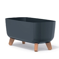 Кашпо Prosperplast Gracia Case на ножках 58*24 h23.5см 19.5л с вкладкой пластик антрацитовый