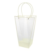 Пакет для цветов "Кант" трапеция 34*19*47см кремовый