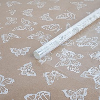 Пленка прозрачная 70см 200гр Бабочки белый
