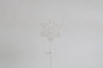 Вставка Снежинка 8*h20см с глиттером белый