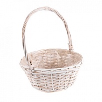 Корзина (ива) d30*h14*hh41см круг белый